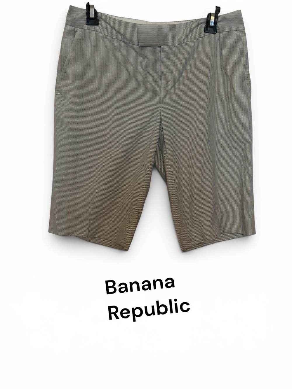 BANANA REPUBLIC Light BLUE/WHITE Pinstripe *RYAN FIT* SHORTS SZ: 4 #3